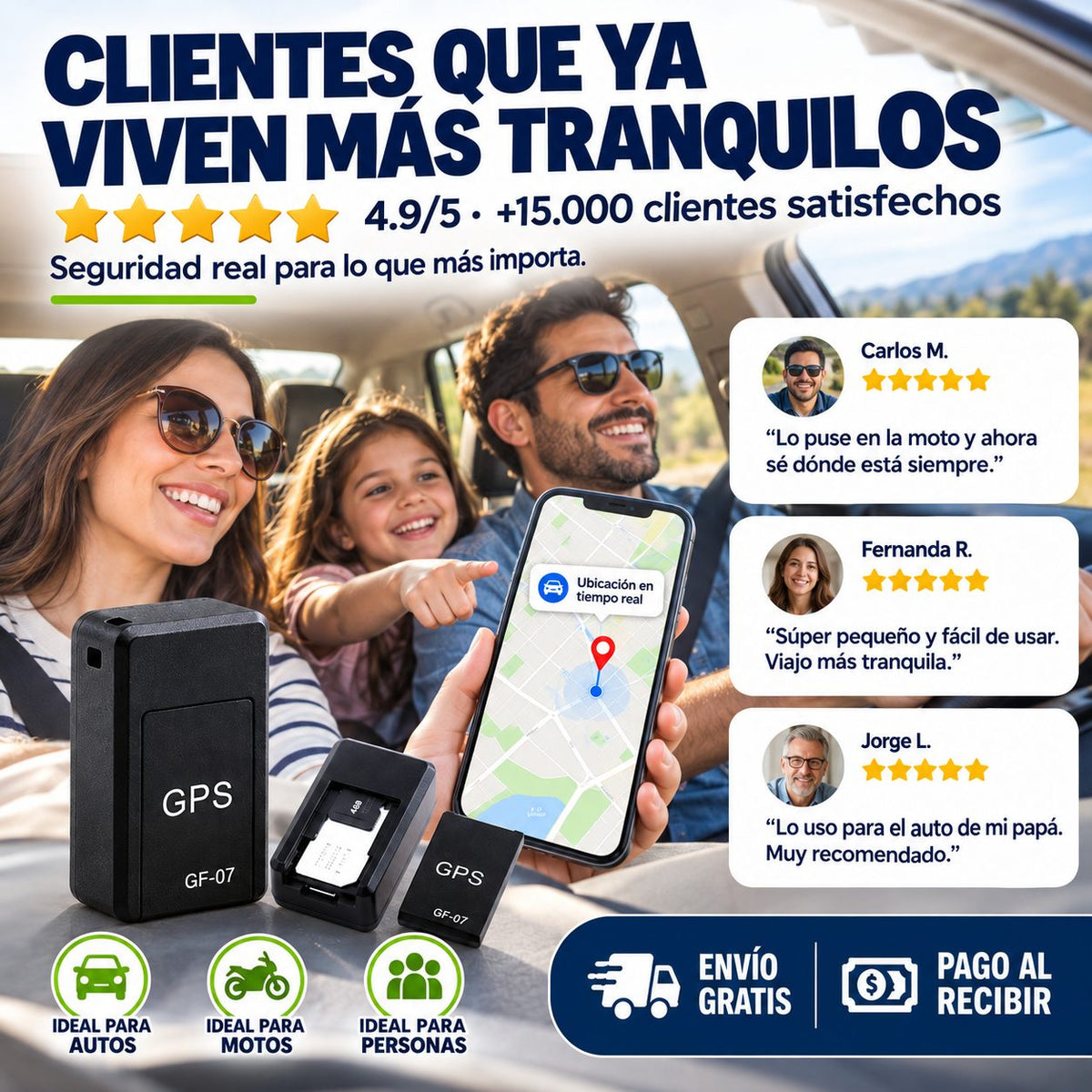 Mini GPS inteligente, fácil de usar que ubica tu auto y cuida de los tuyos. $29.990