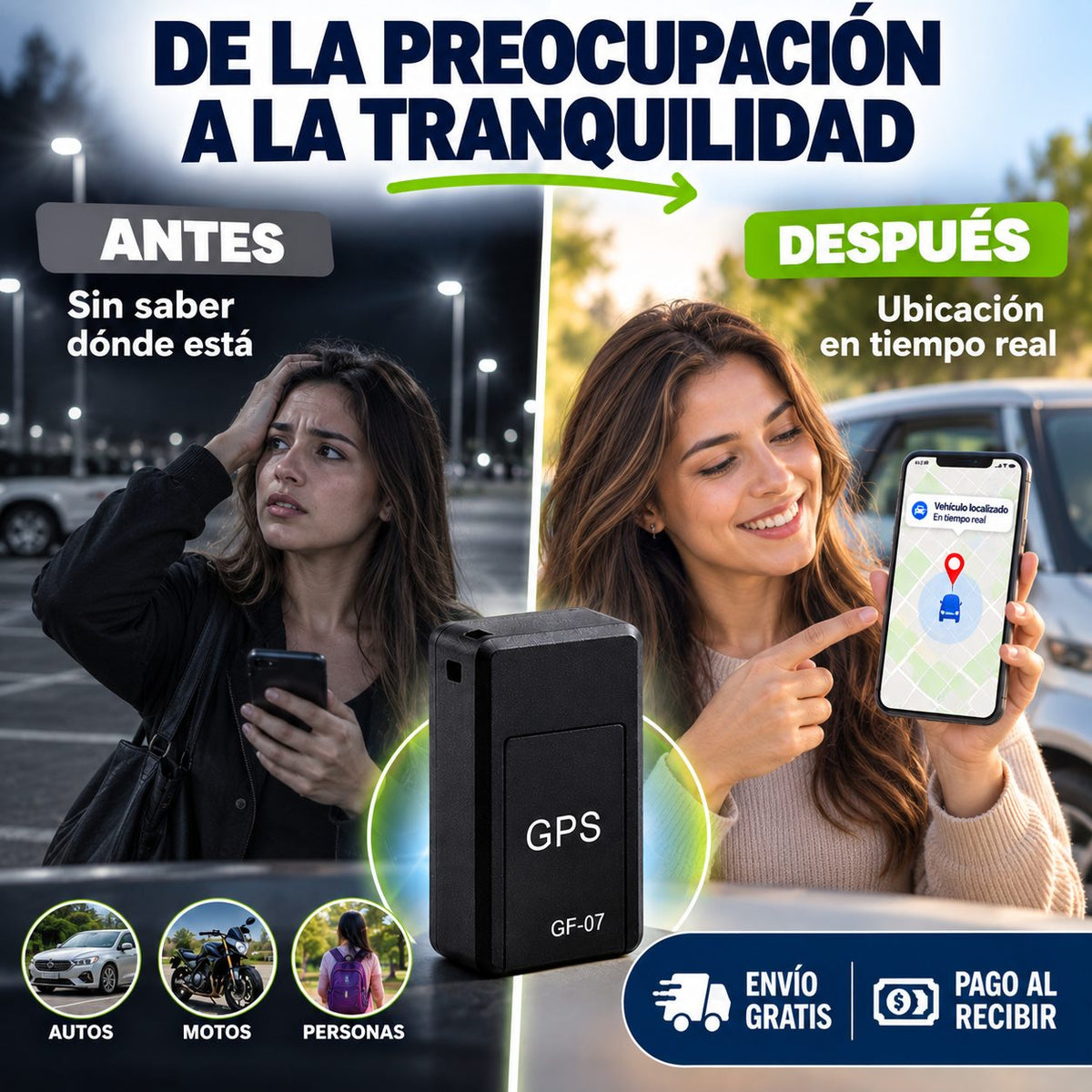 Mini GPS inteligente, fácil de usar que ubica tu auto y cuida de los tuyos. $29.990